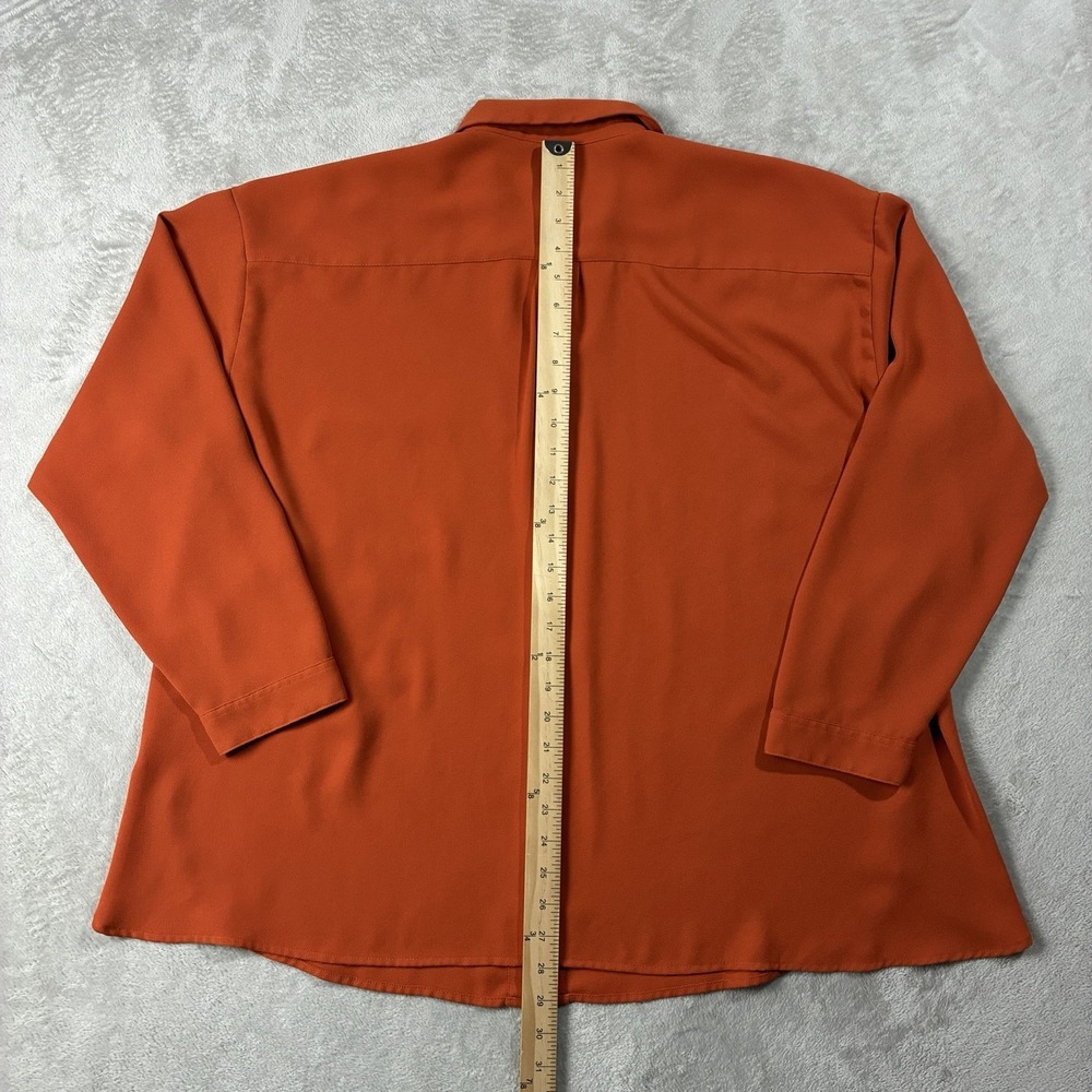 J Jill Long Sleeve Button Up Blouse Burnt Orange Women's 2X Career Basic Classic - Picture 10 of 12